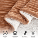 Ribbed Sherpa Throw Blanket - Corduroy Collection by Great Bay Home