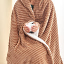Ribbed Sherpa Throw Blanket - Corduroy Collection by Great Bay Home
