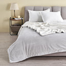 Ribbed Sherpa Throw Blanket - Corduroy Collection by Great Bay Home