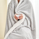 Ribbed Sherpa Throw Blanket - Corduroy Collection by Great Bay Home