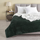 Ribbed Sherpa Throw Blanket - Corduroy Collection by Great Bay Home