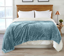 Velvet Plush Sherpa Luxury Bed Blanket - Cielo Collection by Great Bay Home