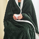 Ribbed Sherpa Throw Blanket - Corduroy Collection by Great Bay Home