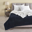 Ribbed Sherpa Throw Blanket - Corduroy Collection by Great Bay Home