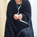 Ribbed Sherpa Throw Blanket - Corduroy Collection by Great Bay Home