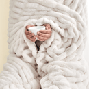 Ruched Faux Fur Throw Blanket - Alondra Collection by Great Bay Home