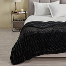 Ruched Faux Fur Throw Blanket - Alondra Collection by Great Bay Home