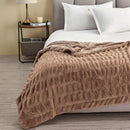 Ruched Faux Fur Throw Blanket - Alondra Collection by Great Bay Home