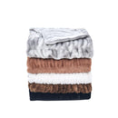 Ruched Faux Fur Throw Blanket - Alondra Collection by Great Bay Home