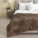 Ruched Faux Fur Throw Blanket - Alondra Collection by Great Bay Home