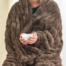 Ruched Faux Fur Throw Blanket - Alondra Collection by Great Bay Home
