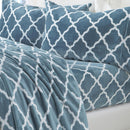 Printed Plush Sheet - Velvet Luxe Lattice Collection by Great Bay Home