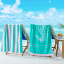 2 Pack 100% Cotton Jacquard Beach Towels - Playa Collection by Great Bay Home