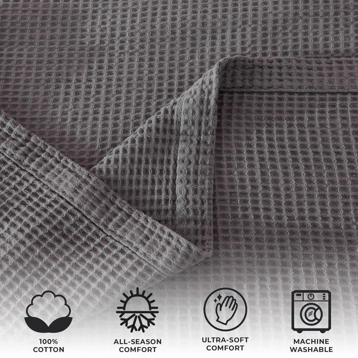 100% Cotton Waffle Weave Blanket - Mikala Collection, photo 9 of 46