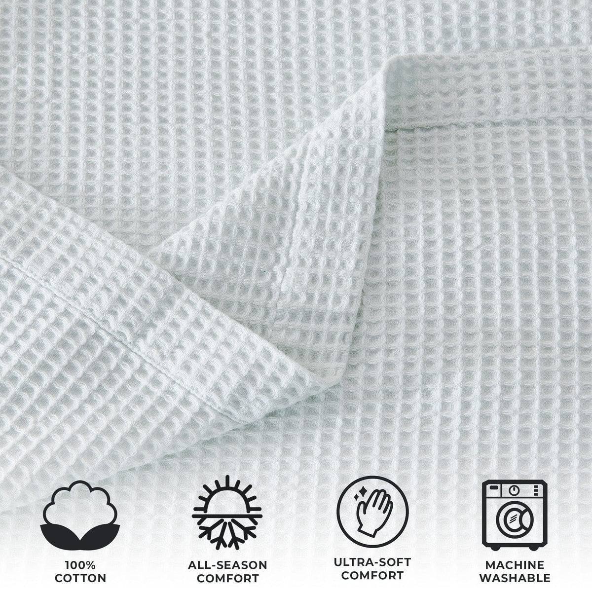 100% Cotton Waffle Weave Blanket - Mikala Collection, photo 14 of 46