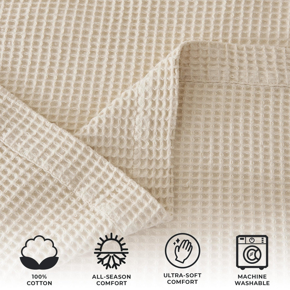 100% Cotton Waffle Weave Blanket - Mikala Collection, photo 34 of 46