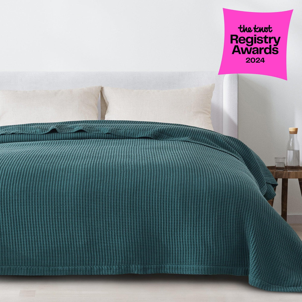 100% Cotton Waffle Weave Blanket - Mikala Collection, photo 45 of 46