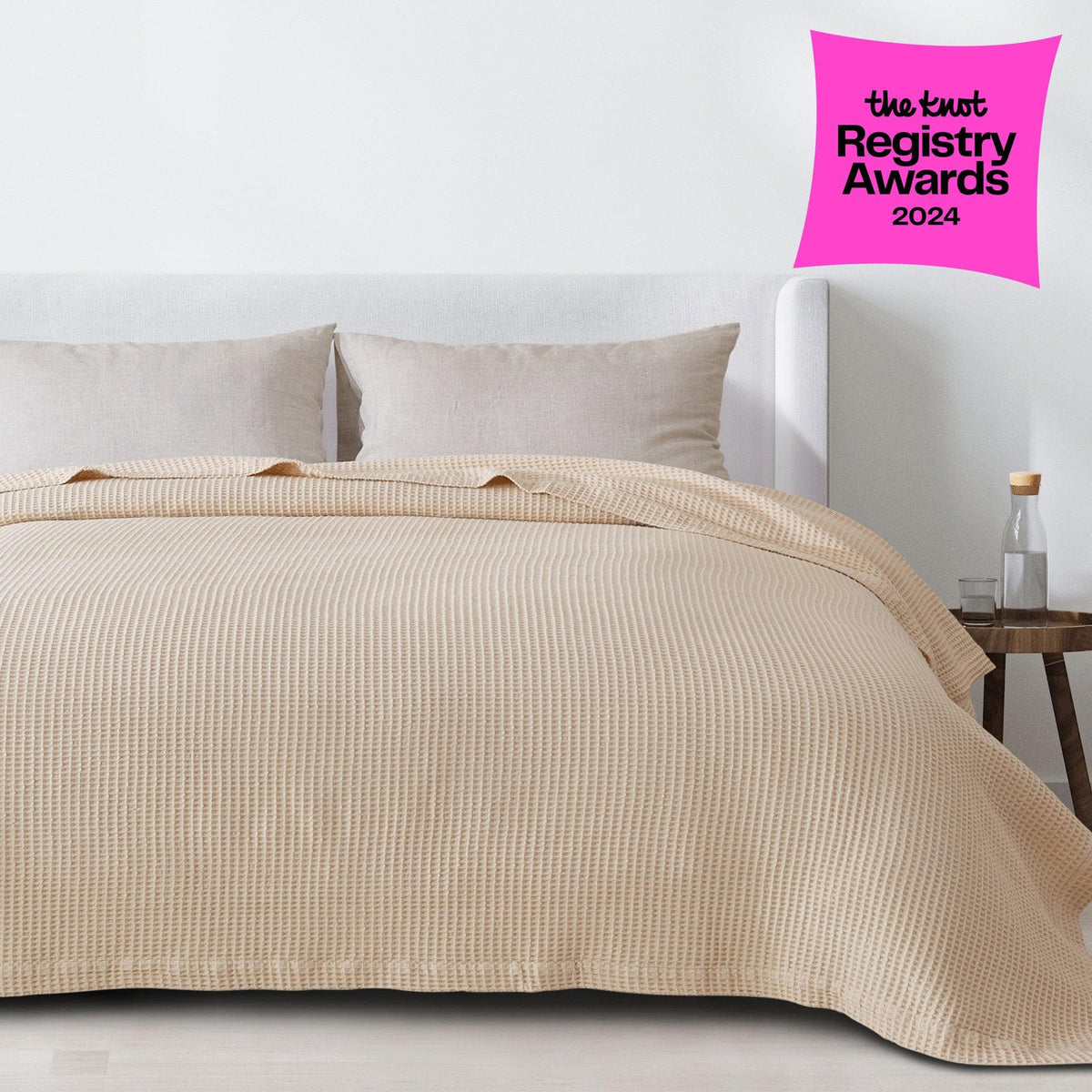 100% Cotton Waffle Weave Blanket - Mikala Collection, photo 41 of 46