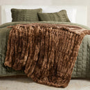 Ruched Faux Fur Throw Blanket - Alondra Collection by Great Bay Home