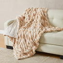 Ruched Faux Fur Throw Blanket - Alondra Collection by Great Bay Home