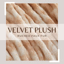 Ruched Faux Fur Throw Blanket - Alondra Collection by Great Bay Home