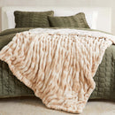 Ruched Faux Fur Throw Blanket - Alondra Collection by Great Bay Home
