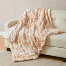 Ruched Faux Fur Throw Blanket - Alondra Collection by Great Bay Home