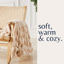Ruched Faux Fur Throw Blanket - Alondra Collection by Great Bay Home