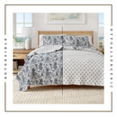 Coastal Printed Cotton Quilt Set - Bernice Collection by Great Bay Home