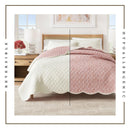 Floral Print & Scallopeded Edge Cotton Quilt Set - Sandie Collection by Great Bay Home