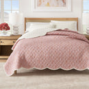 Floral Print & Scallopeded Edge Cotton Quilt Set - Sandie Collection by Great Bay Home
