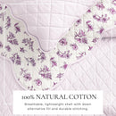 Floral Print & Scallopeded Edge Cotton Quilt Set - Sandie Collection by Great Bay Home