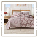 Floral Printed Cotton Quilt Set - Corin Collection by Great Bay Home