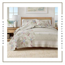 Floral Printed Cotton Quilt Set - Mendocino Collection by Great Bay Home