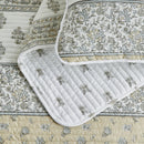 Floral Striped Microfiber Quilt Set - Hermine Collection by Great Bay Home