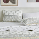 Floral Striped Microfiber Quilt Set - Hermine Collection by Great Bay Home