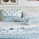 Floral Striped Microfiber Quilt Set - Hermine Collection by Great Bay Home