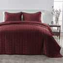 Velvet Box-Stitched Quilt Set - Vivica Collection by Great Bay Home
