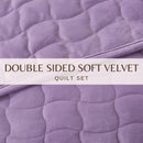 Velvet Box-Stitched Quilt Set - Vivica Collection by Great Bay Home