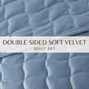 Velvet Box-Stitched Quilt Set - Vivica Collection by Great Bay Home