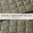 Velvet Box-Stitched Quilt Set - Vivica Collection by Great Bay Home