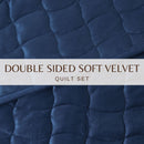Velvet Box-Stitched Quilt Set - Vivica Collection by Great Bay Home