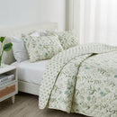 Floral Printed Microfiber Quilt Set - Glyndora Collection by Great Bay Home