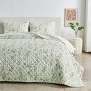 Floral Printed Microfiber Quilt Set - Glyndora Collection by Great Bay Home