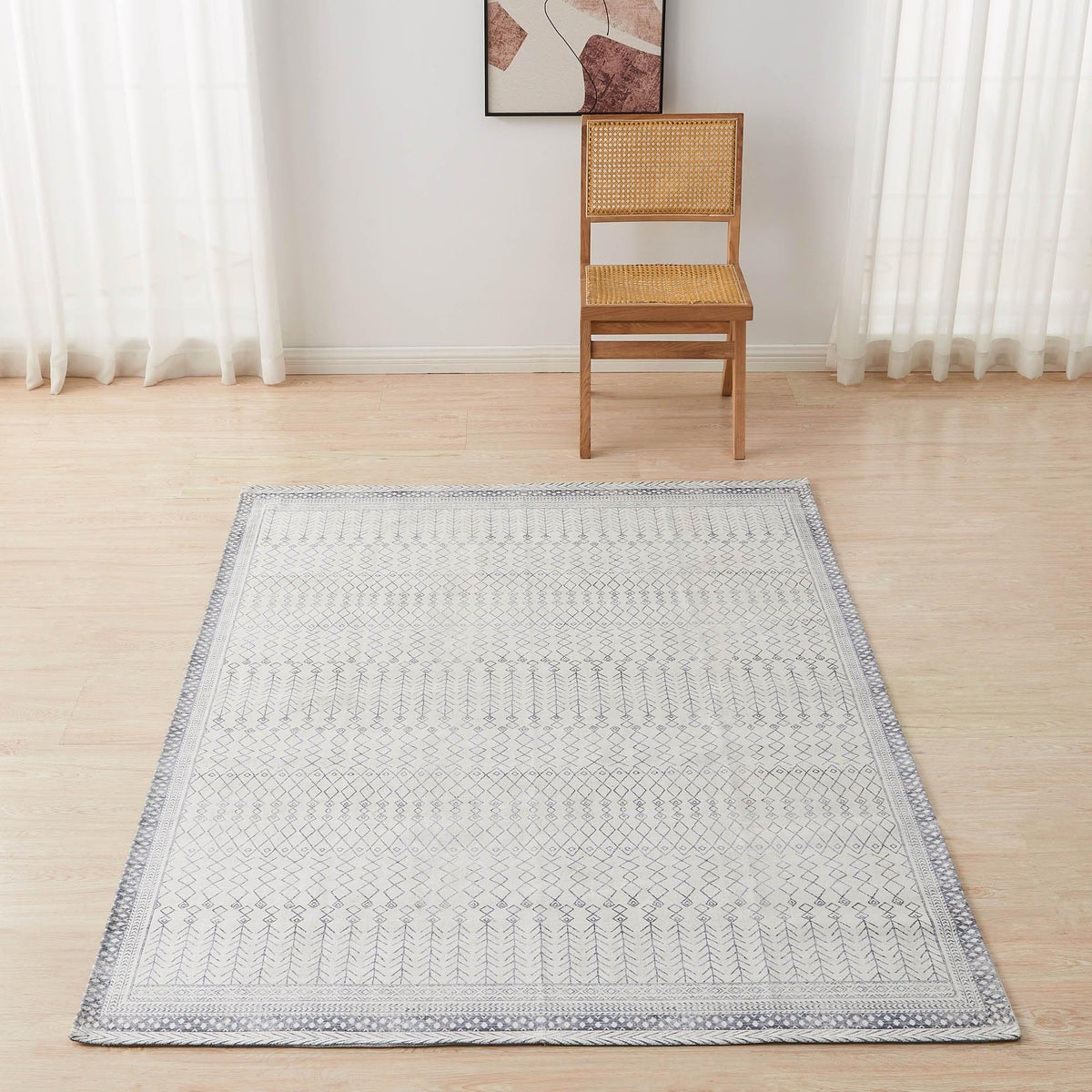 Distressed Moroccan Machine Washable Accent Area Rug 5' x 7' - Neve Collection, photo 6 of 10