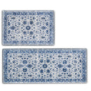 Floral Machine Washable Accent Area Rug & Runner 2 Pack - Matra Collection by Great Bay Home