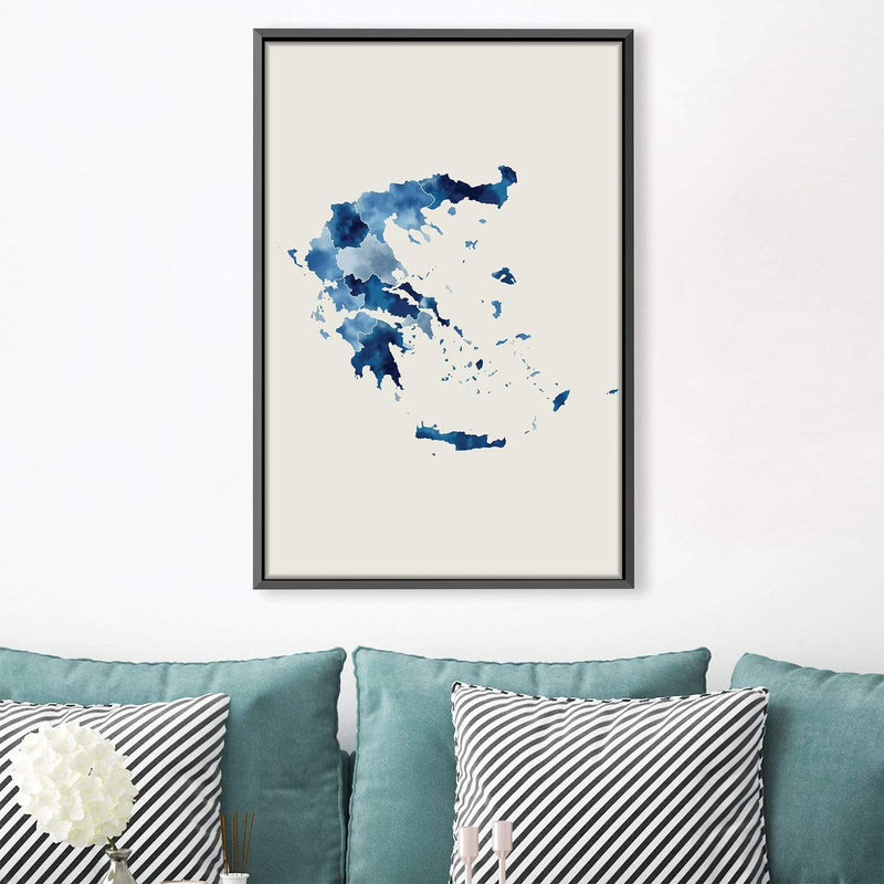 Greece Watercolor Canvas