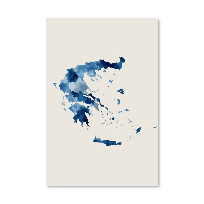 Greece Watercolor Canvas