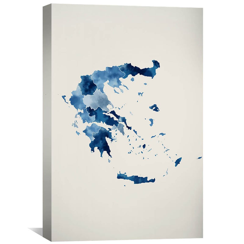 Greece Watercolor Canvas