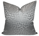 Greek Key Pillow Cover in Silver